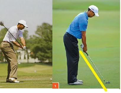 tiger woods swing 2000. the left how Tiger#39;s shaft