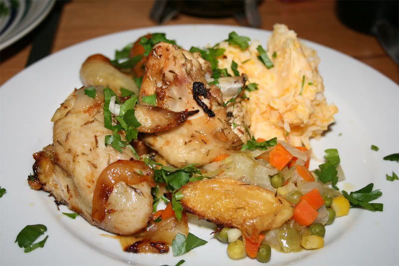 Done - sausagy chickeny goodness