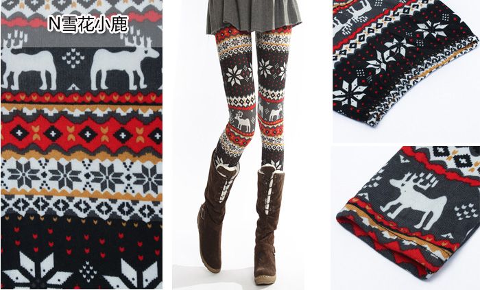 multi-style Nordic Snow Knitted Womens Leggings Tights, Comfy, Great Quality - Bild 6 von 27