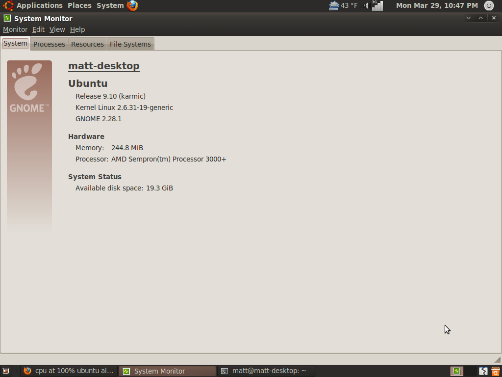 [ubuntu] CPU always at 100 PLEASE HELP!