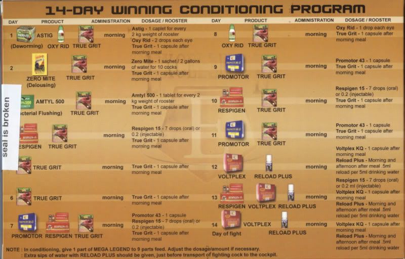 21 Days Conditioning Of Gamefowl http://www.sabong.net.ph/forum