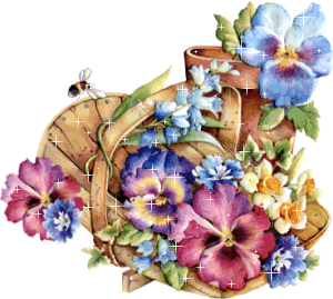 Image result for animated flowers basket