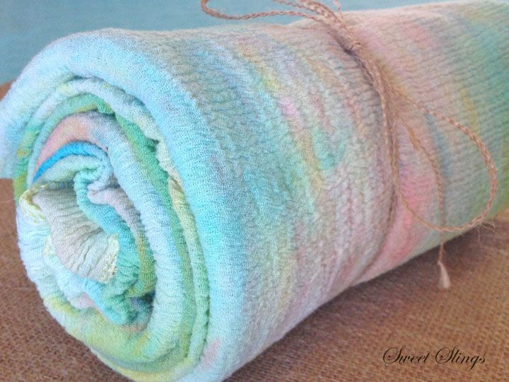 Rainbow in Pastels Swaddle Blanket