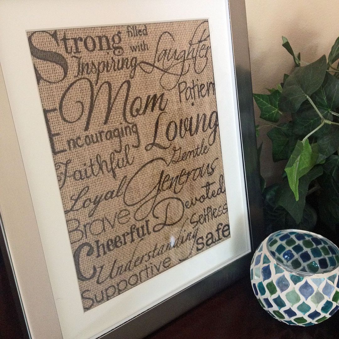 Framable Mother's Day burlap wall art