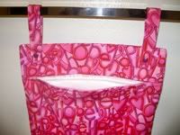 Think Pink    13x16 hanging mama cloth wetbag  **second**