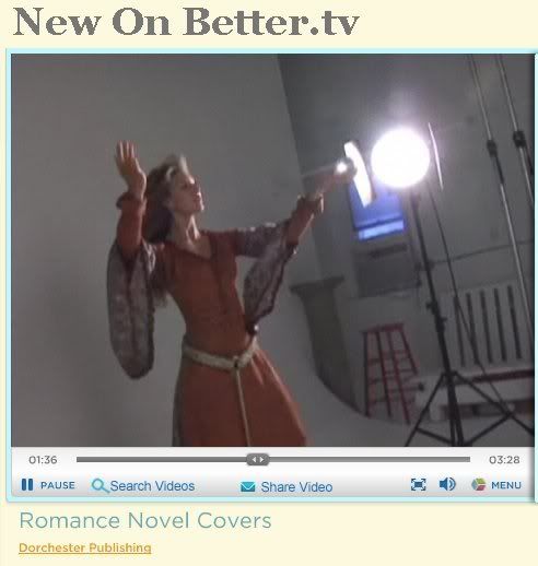 screen capture from better.tv romance novel cover segment
