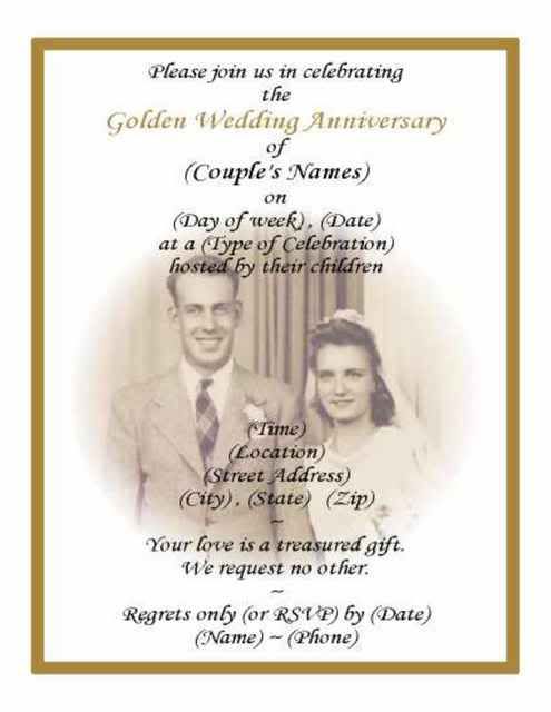 50th Picture Invitation