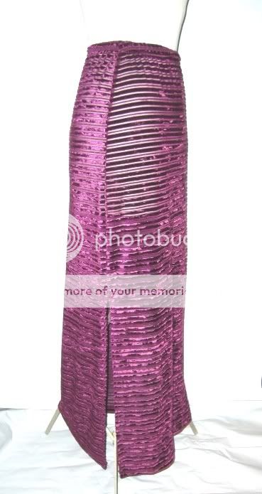 LE CHATEAU Stripes Velvet & Clear Sexy Long Skirt XS S  