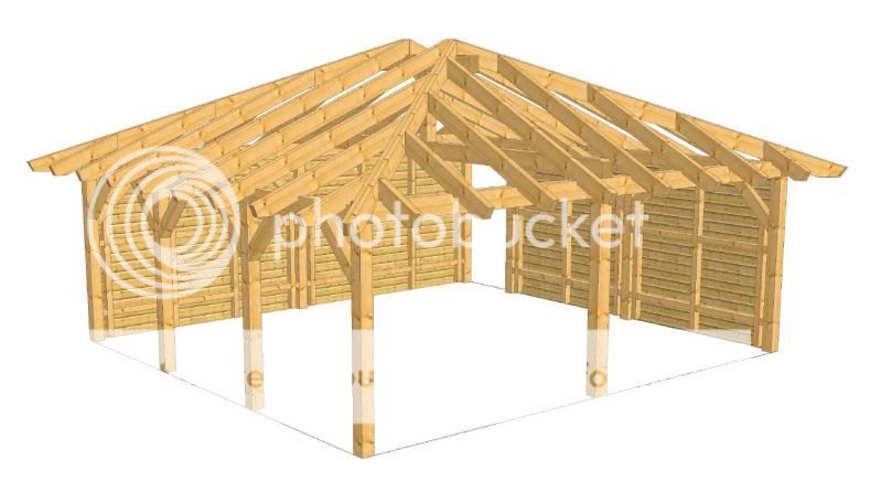 Fachwerk Carport, DUO Leimholz,Carports,Bausatz,Holzgarage,Satteldach 