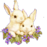 BunniesWhiteFlowersPurpleSparkle.gif